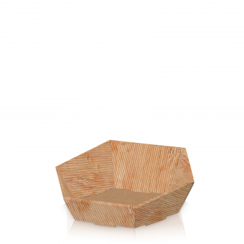 Präsentkorb 6-eckig „Modern Holz“ klein-